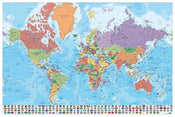 Grupo Erik GPE5044 Map World Es Physical Politic Affiche 91,5X61cm | Yourdecoration.fr