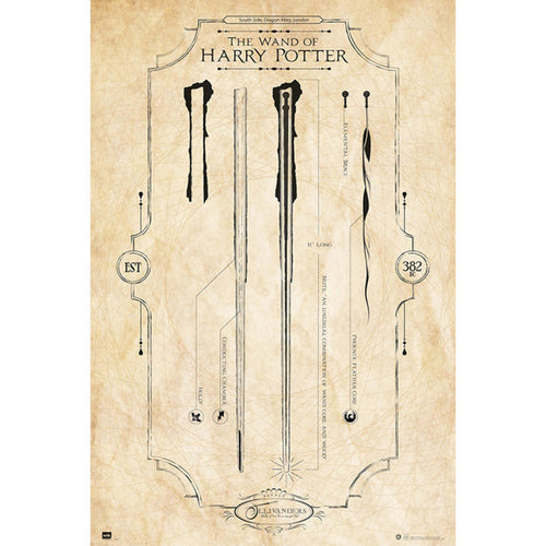 Grupo Erik GPE5161 Harry Potter The Wand Affiche 61X91,5cm | Yourdecoration.fr