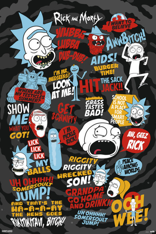 Grupo Erik GPE5241 Rick And Morty Quotes Affiche 61X91,5cm | Yourdecoration.fr