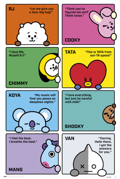 Grupo Erik GPE5374 Bt21 Characters 2 Affiche 61X91,5cm | Yourdecoration.fr