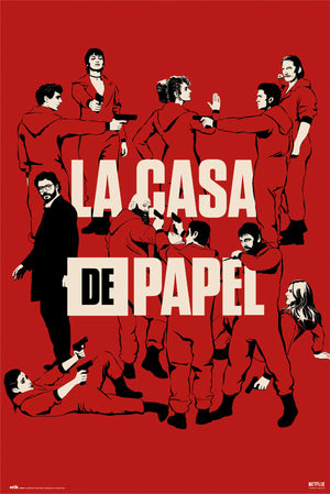 Grupo Erik GPE5483 Money Heist All Characters Affiche 61X91,5cm | Yourdecoration.fr