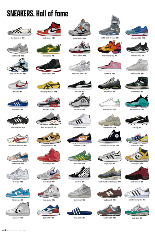 Grupo Erik GPE5534 Sneakers Hall Of Fame Affiche 61X91,5cm | Yourdecoration.fr