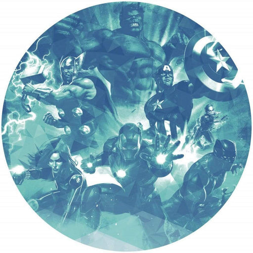 Komar Avengers Blue Power Papier Peint Adhésif 128x128cm Rond | Yourdecoration.fr