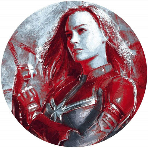 Komar Avengers Painting Captain Marvel Papier Peint Adhésif 128x128cm Rond | Yourdecoration.fr