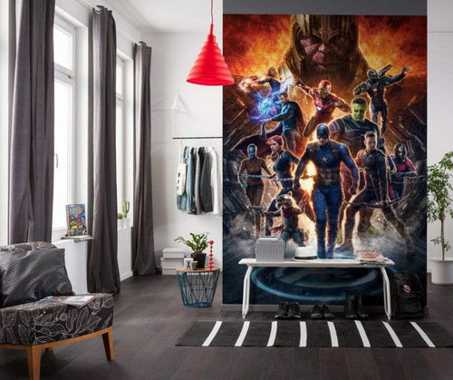 Komar Avengers vs Thanos Papier Peint Intissé 200x280cm 4 bandes ambiance | Yourdecoration.fr