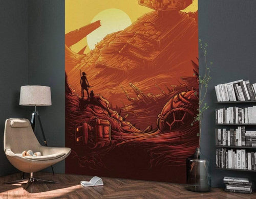 Komar Star Wars Jakku Star Destroyer Papier Peint Intissé 200x280cm 4 bandes ambiance | Yourdecoration.fr