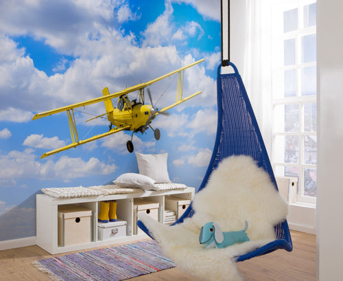 Komar Intisse Papier Peint Iangx8 018 Biplane Interieur | Yourdecoration.fr