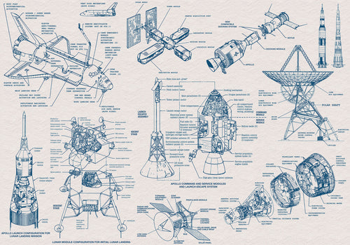 Komar Intisse Papier Peint Iax8 0016 Spacecraft Architecture | Yourdecoration.fr