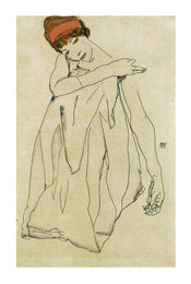 Egon Schiele Sitzende Frau affiche art 50x70cm | Yourdecoration.fr