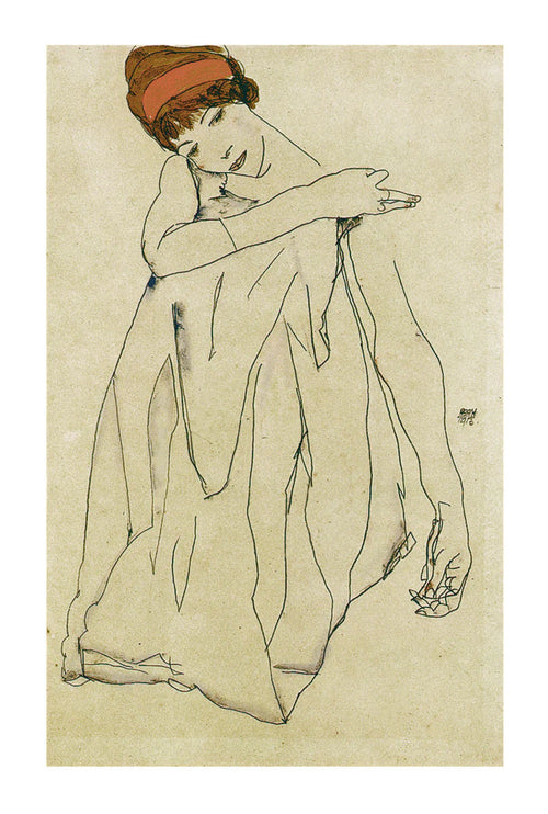 Egon Schiele Sitzende Frau affiche art 50x70cm | Yourdecoration.fr