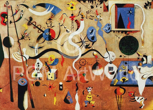 Joan Miro  Il carnevale d'Arlecchino affiche art 80x60cm | Yourdecoration.fr