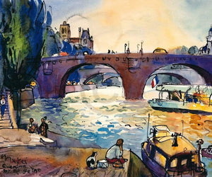 Michael Leu  Evening by the Seine affiche art 60x50cm | Yourdecoration.fr