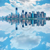 Shutterstock  Lower Manhatten Skyline affiche art 70x70cm | Yourdecoration.fr