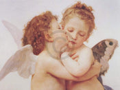 William Bouguereau  The first Kiss affiche art 80x60cm | Yourdecoration.fr