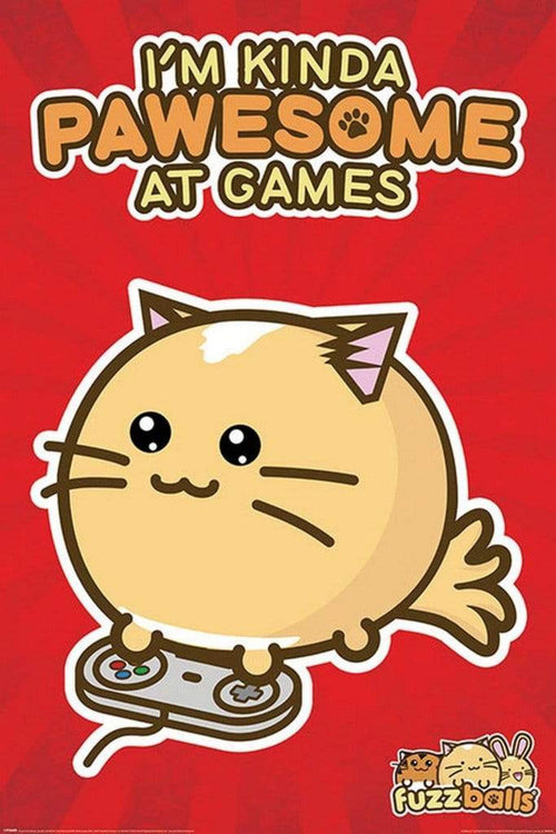 Pyramid Fuzzballs Pawsome Gamer Affiche 61x91,5cm | Yourdecoration.fr