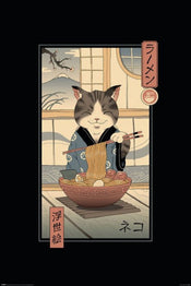 Pyramid Vincent Trinidad Neko Ramen Ukiyoe Affiche 61X91 5cm | Yourdecoration.fr