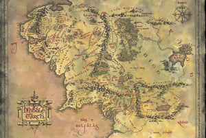 Pyramid The Lord of the Rings Middle Earth Map Affiche 91,5x61cm | Yourdecoration.fr