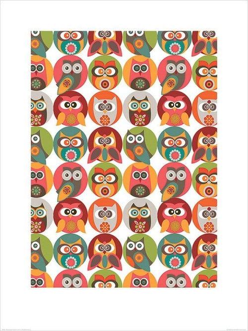 Pyramid Valentina Ramos Owls Family affiche art 60x80cm | Yourdecoration.fr