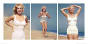 Pyramid Marilyn Monroe Beach Triptych affiche art 50x100cm | Yourdecoration.fr