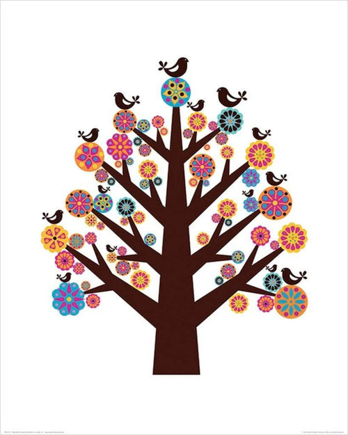 Pyramid Valentina Ramos Tree of Flowers affiche art 40x50cm | Yourdecoration.fr