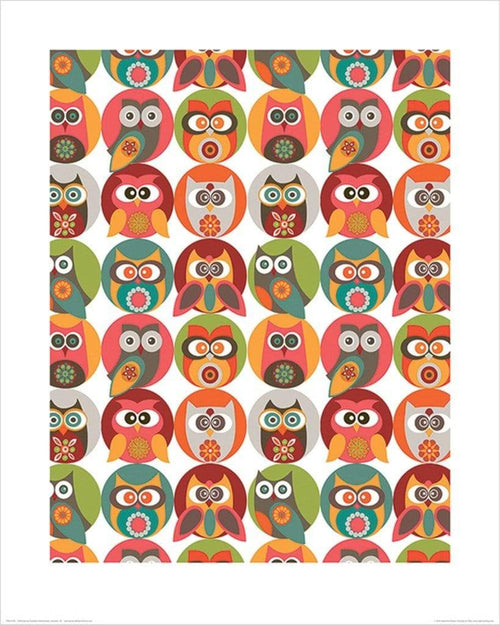 Pyramid Valentina Ramos Owls Family affiche art 40x50cm | Yourdecoration.fr