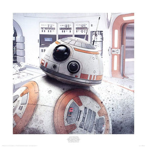 Pyramid Star Wars The Last Jedi BB8 Peek affiche art 40x40cm | Yourdecoration.fr