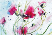 Wizard+Genius Poppies Watercolour Papier Peint Intissé 384x260cm 8 bandes | Yourdecoration.fr