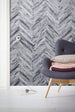 Komar Herringbone Pure Papier Peint Intissé 100x250cm 1 bande ambiance | Yourdecoration.fr