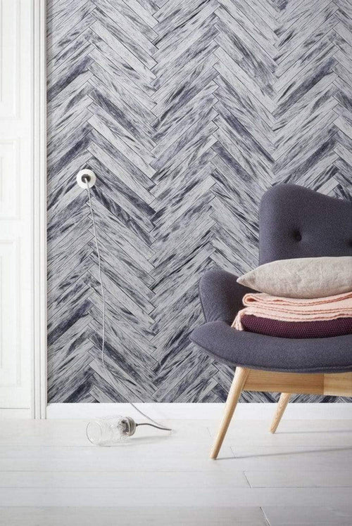 Komar Herringbone Pure Papier Peint Intissé 400x250cm 4 bandes ambiance | Yourdecoration.fr