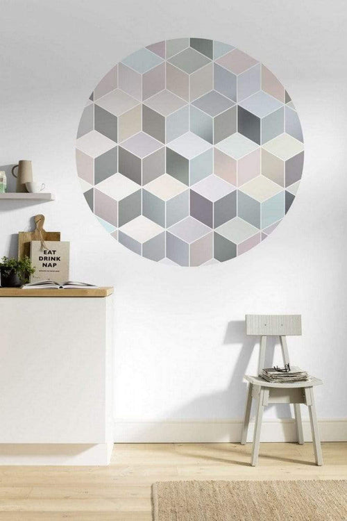 Komar Pastel Deluxe Papier Peint 125x125cm Rond ambiance | Yourdecoration.fr