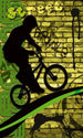 Dimex Bicycle Green Papier Peint 150x250cm 2 bandes | Yourdecoration.fr