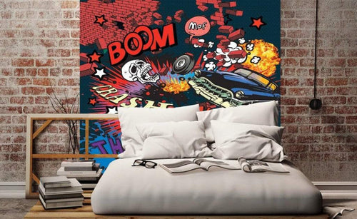 Dimex Car Crash Papier Peint 225x250cm 3 bandes ambiance | Yourdecoration.fr