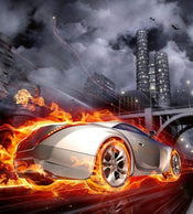 Dimex Car in Flames Papier Peint 225x250cm 3 bandes | Yourdecoration.fr