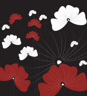 Dimex Flowers on Black Papier Peint 225x250cm 3 bandes | Yourdecoration.fr