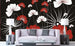 Dimex Flowers on Black Papier Peint 375x250cm 5 bandes ambiance | Yourdecoration.fr