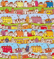 Dimex Houses in Town Papier Peint 225x250cm 3 bandes | Yourdecoration.fr