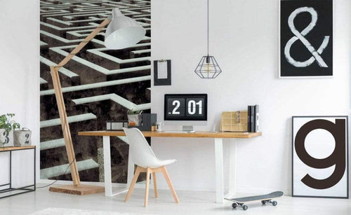 Dimex Labyrinth Papier Peint 150x250cm 2 bandes ambiance | Yourdecoration.fr