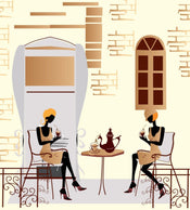 Dimex Street Cafe Papier Peint 225x250cm 3 bandes | Yourdecoration.fr