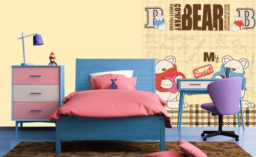 Dimex Teddy Bear Papier Peint 225x250cm 3 bandes ambiance | Yourdecoration.fr