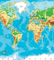 Dimex World Map Papier Peint 225x250cm 3 bandes | Yourdecoration.fr