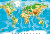 Dimex World Map Papier Peint 375x250cm 5 bandes | Yourdecoration.fr