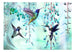 Papier Peint - Flying Hummingbirds Green 350x245cm - Intissé