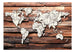 Papier Peint - Map on Wood - Intissé