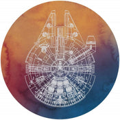 Komar Star Wars Millennium Falcon Papier Peint Adhésif 125x125cm Rond | Yourdecoration.fr