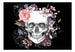 Papier Peint - Skull and Flowers - Intissé