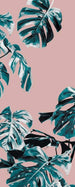 Komar Monstera Rose Blauw Papier Peint Intissé 100x250cm 1 bande | Yourdecoration.fr