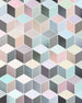 Komar Cubes Pastel Papier Peint Intissé 200x250cm 2 bandes | Yourdecoration.fr