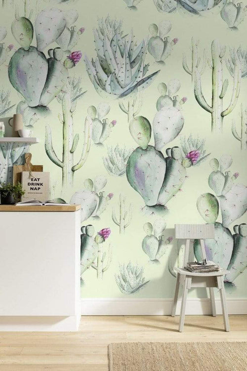 Komar Cactus Green Papier Peint Intissé 200x250cm 2 bandes ambiance | Yourdecoration.fr