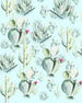 Komar Cactus Blue Papier Peint Intissé 200x250cm 2 bandes | Yourdecoration.fr