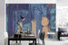 Komar Stems Blooming Blue Papier Peint Intissé 500x280cm 5 bandes ambiance | Yourdecoration.fr